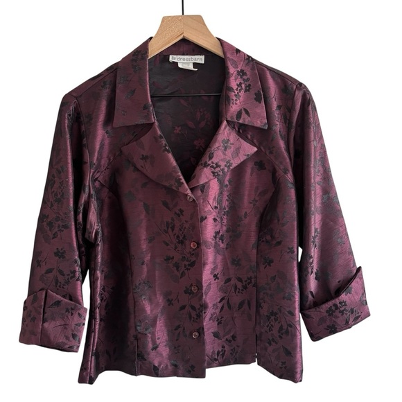 Vintage Floral Jacket Top Blazer Size Large Elegant Cocktail Party Dressy - Picture 1 of 11
